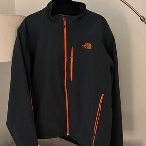 The North Face Men's Jacket Green with Orange Zippers